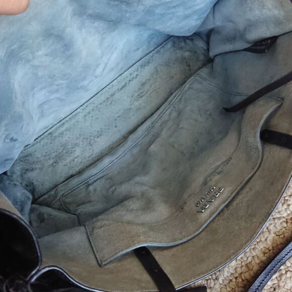 Prada Glace Calf Black Etiquette Fringe Leather tote bag - Picture 12 of 16